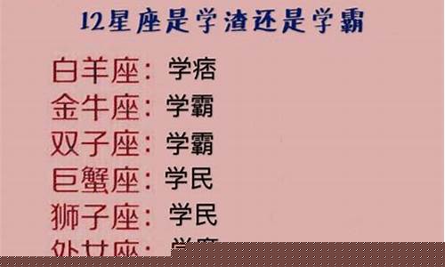 谁是12星座老大-天蝎座是学霸还是学渣