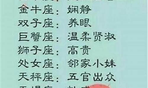 十二星座的长相特征-十二星座长相特征图男