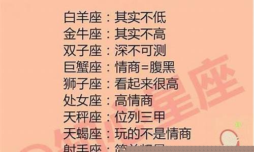 十二星座情商排名-十二星座情商排名表图片